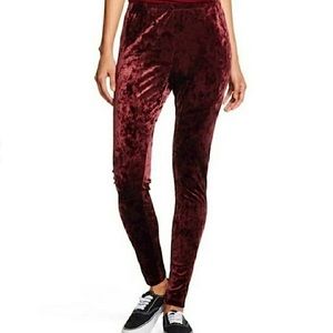 Mossimo Supply Co. Small Maroon/ Wine Colored Velvet Leggings